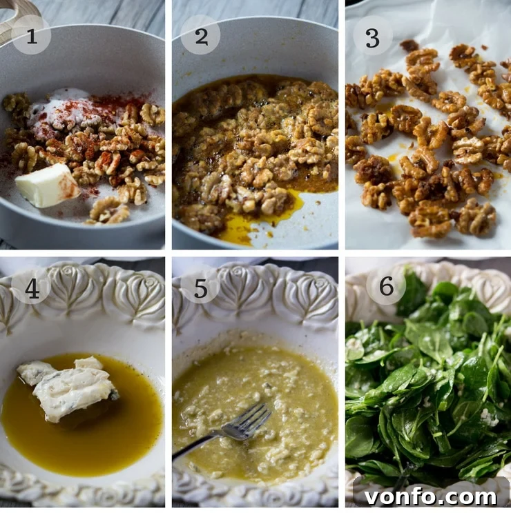 Winter Salad Dressing Preparation Step-by-step photos illustrating the preparation of the winter salad dressing ingredients