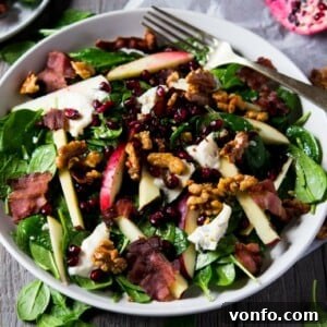 A beautifully presented winter salad, ready to be served