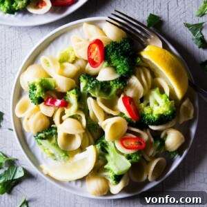 Spicy Garlic Broccoli Parmesan Pasta 2 Delicious Orecchiette Broccoli Pasta, ready to serve.