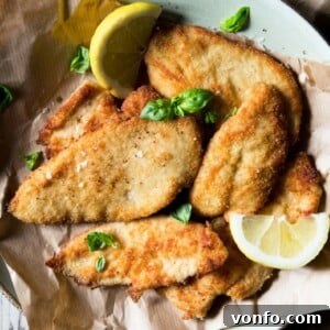 Crispy Breaded Chicken Cutlets with Lemon Butter
