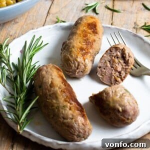 Delicious homemade Italian sausages ready to be cooked or served.