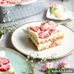 A delectable Strawberry Tiramisu with White Chocolate