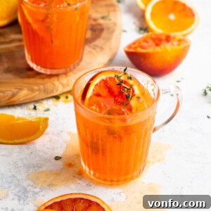 A small image of the finished Blood Orange Cocktail.
