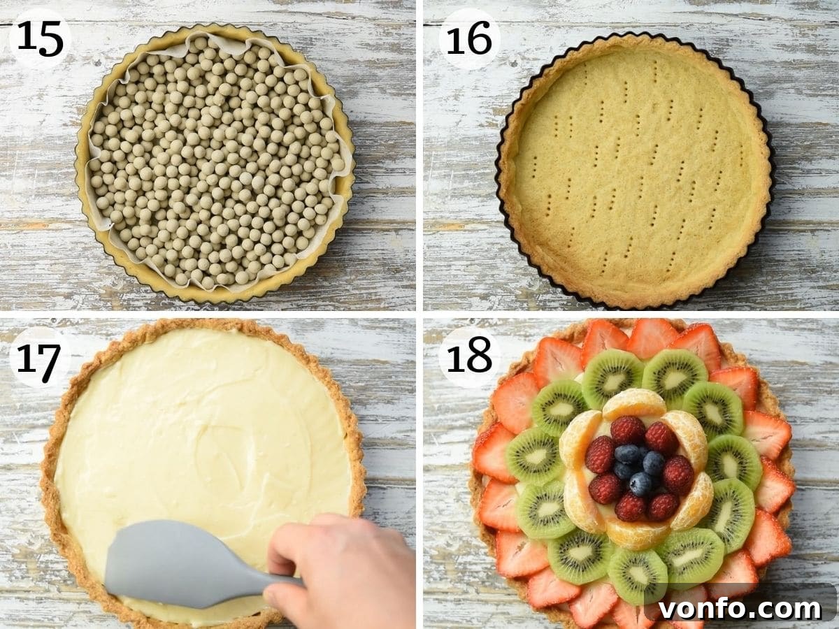 Italian Harvest Fruit Tart 11 Step by step photos showing how to assemble a crostata di frutta.