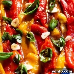 Marinated roasted peppers